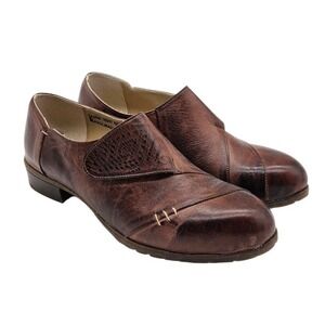Jafa Brown Loafers Monk Strap Burnished Academia Oxford Slip On Sz 39 EUC